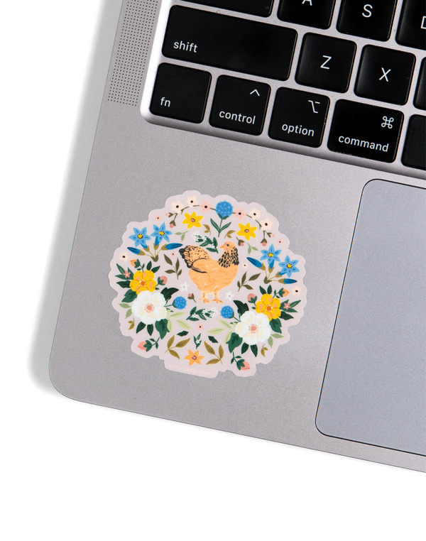 Chickens & Flowers Decal Sticker, 3 of 3
