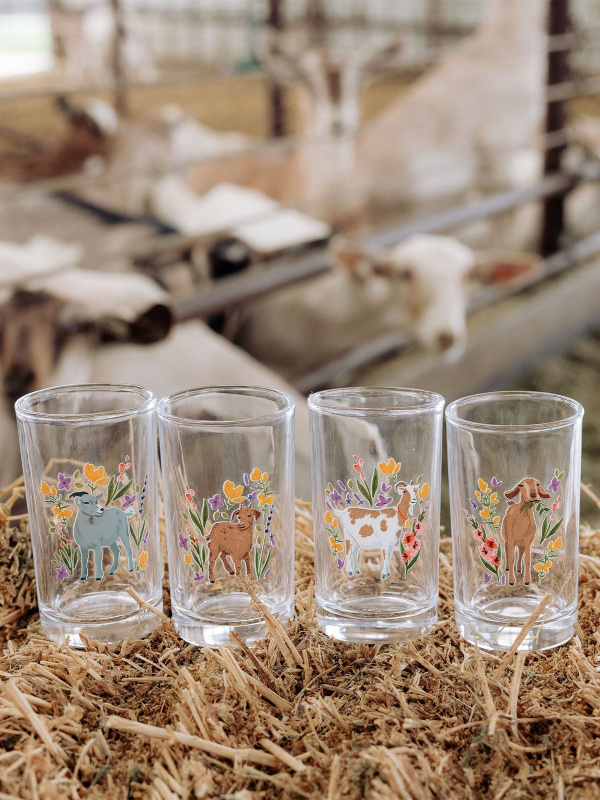 Goats Folk Floral Mini Juice Glass Set, 4 of 6