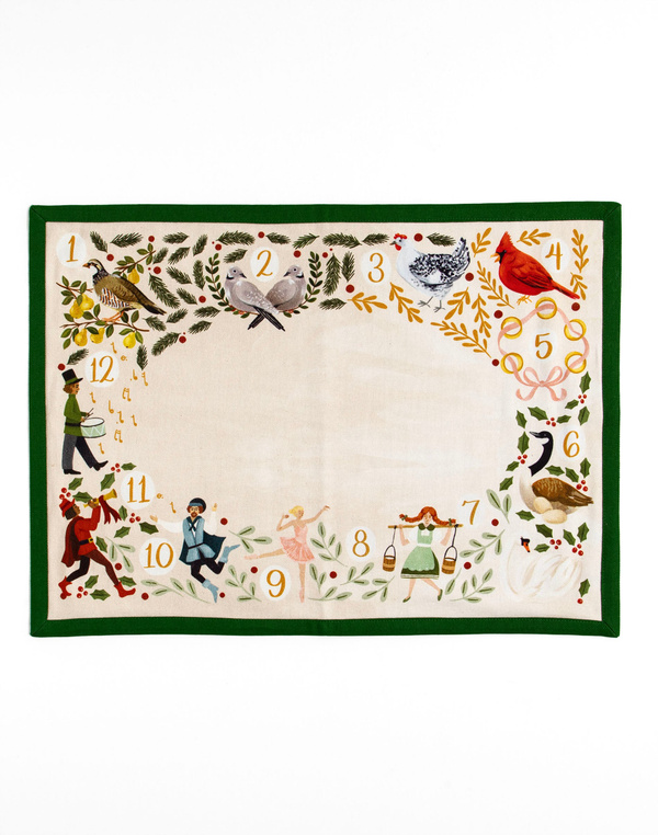 12 Days of Christmas Cloth Table Placemat Set, 2 of 4
