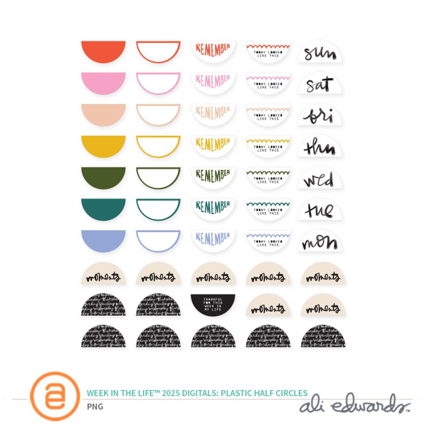 Week In The Life™ 2025 Digital Plastic Half Circles , 1 of 1