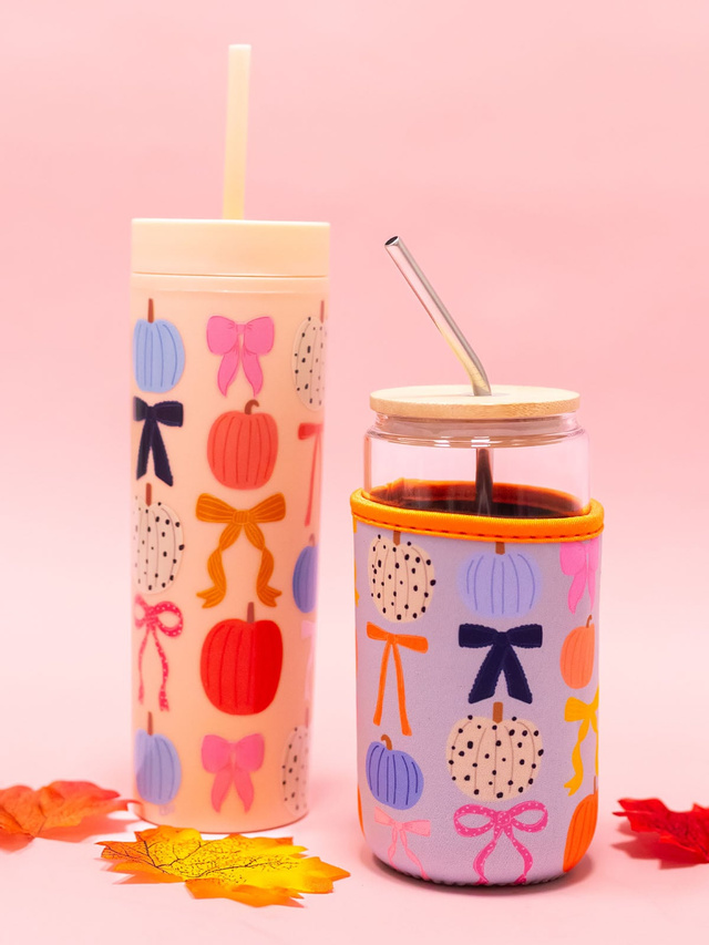 Fall Pumpkins & Coquette Bows Drink Sleeve, 4 of 5