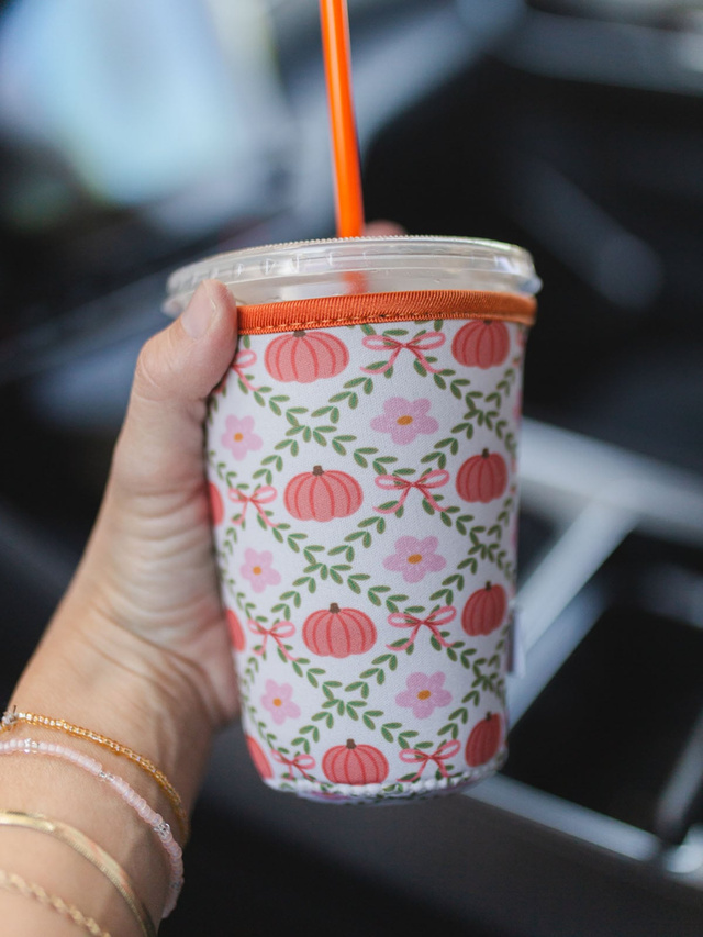 Pumpkins & Florals Fall Drink Sleeve, 1 of 5