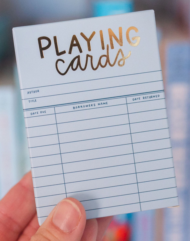 Sky Blue Library Card Deck Of Playing Cards, 7 of 8