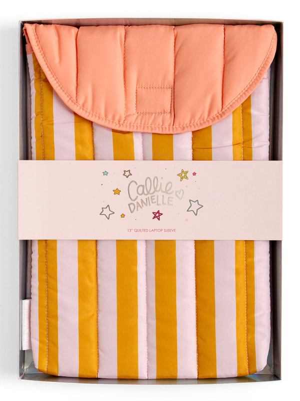 Orange Stripes Color Block Laptop Sleeve, 4 of 4