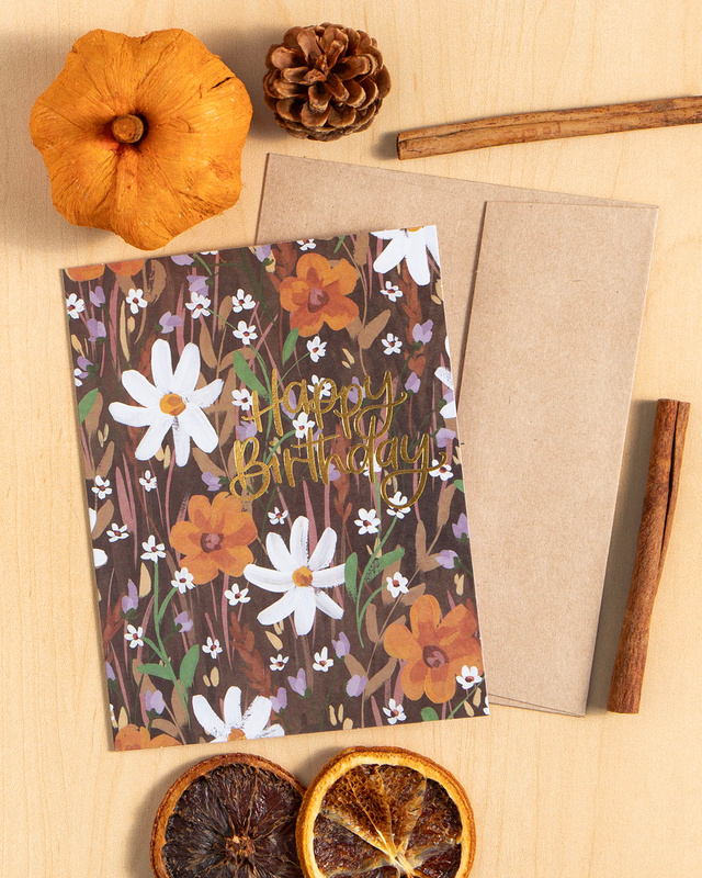 Fall Aster Birthday Greeting Card, 2 of 2