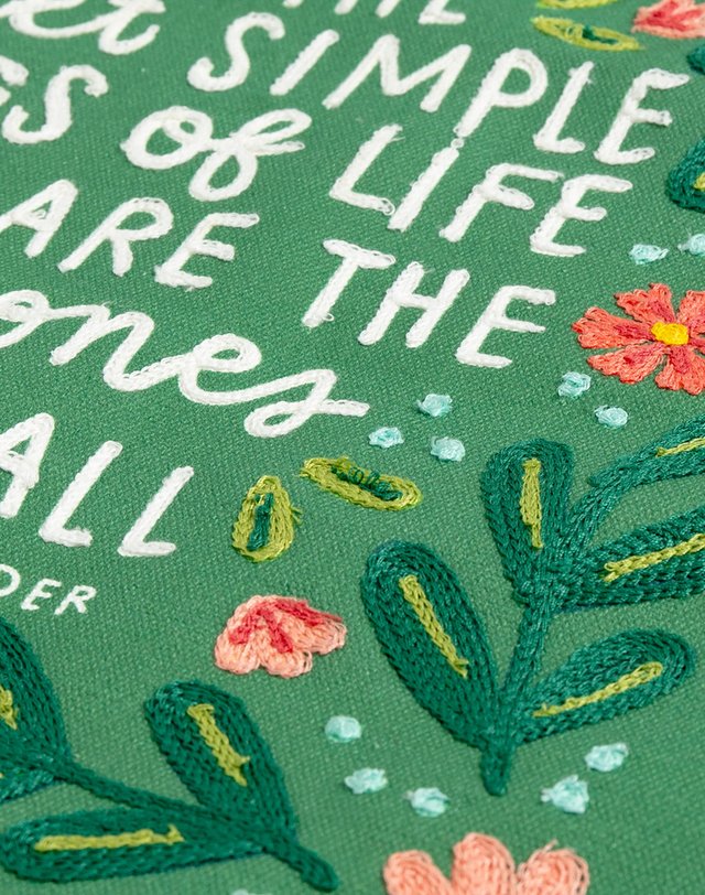 Sweet Simple Things of Life Embroidered Canvas Banner, 3 of 4