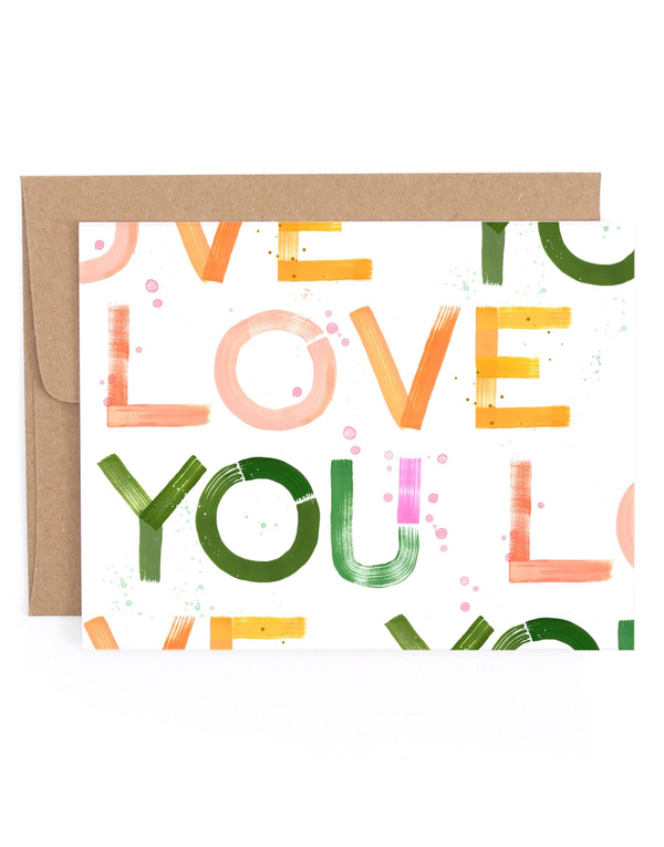 Love You Block Greeting Card, 1 of 1