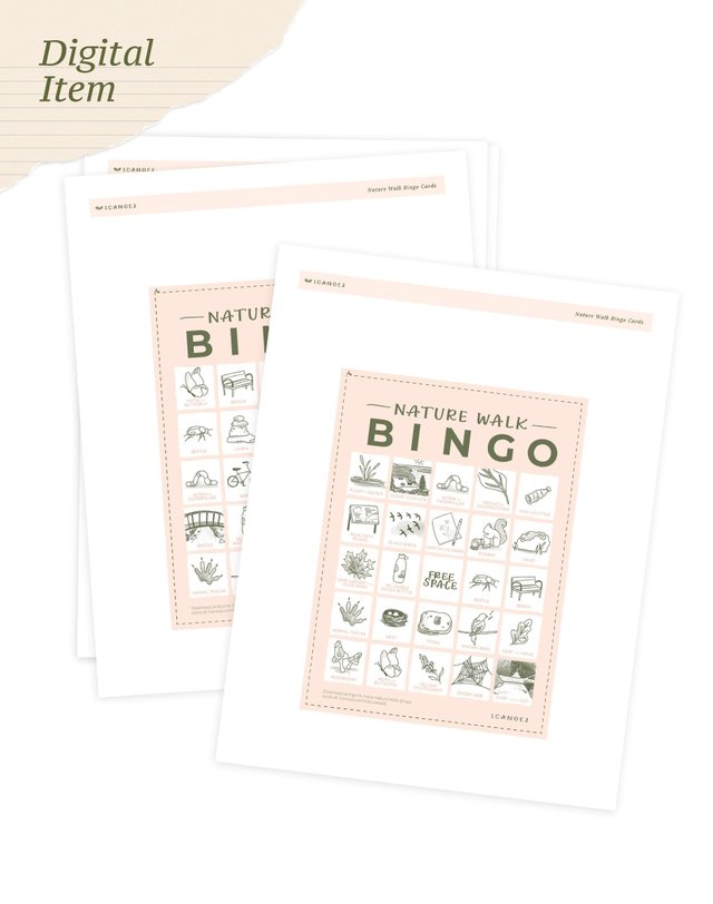Digital Printable Nature Walk Bingo, 1 of 2