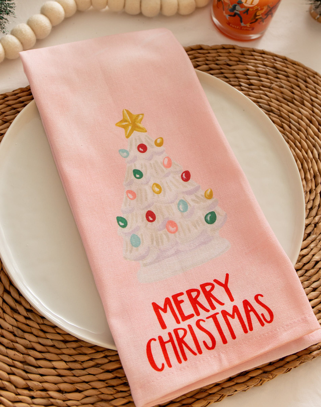 Vintage Christmas Tree Kitchen Towel, 3 of 4