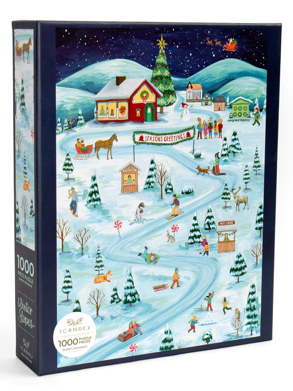 Winter Slopes Snowy Scene - 1,000 Piece Jigsaw Puzzle, 1 of 5