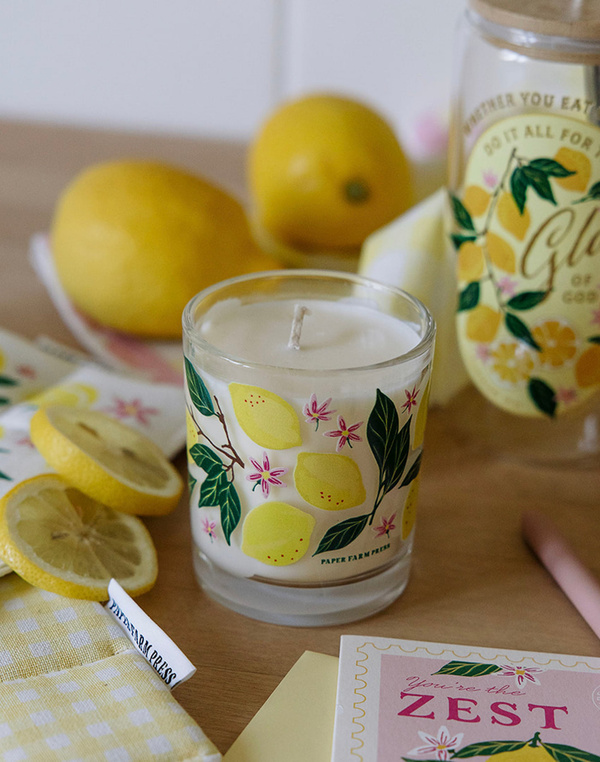 Lemon Grove Scented Soy Hand-Poured Candle, 1 of 6