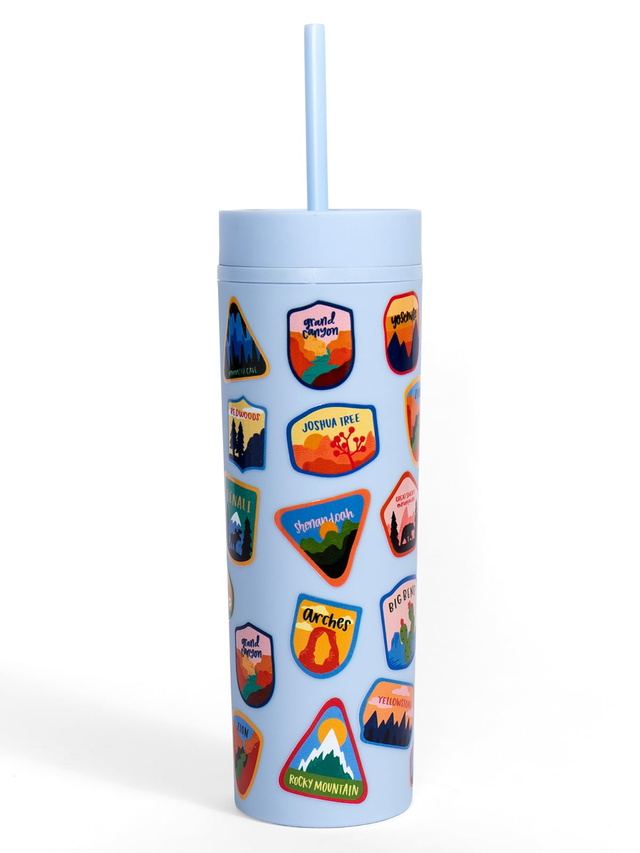 National Park Badges 16oz Skinny Acrylic Tumbler - Sky Blue, 2 of 2