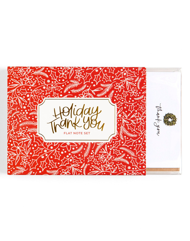 Holiday Floral Thank You Flat Note Set, 6 of 6