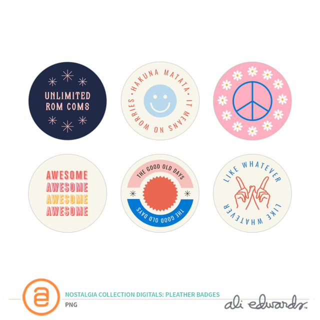 Nostalgia Collection Digital Pleather Badges, 1 of 1