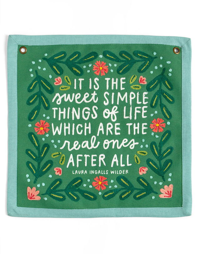 Sweet Simple Things of Life Embroidered Canvas Banner, 2 of 4