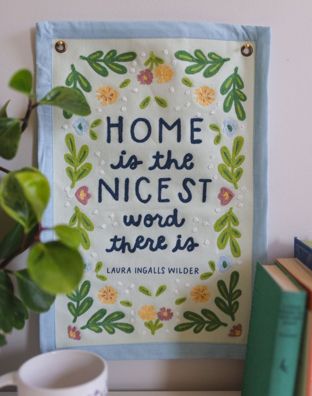 Home Little House on the Prairie Embroidered Canvas Banner, 2 of 4