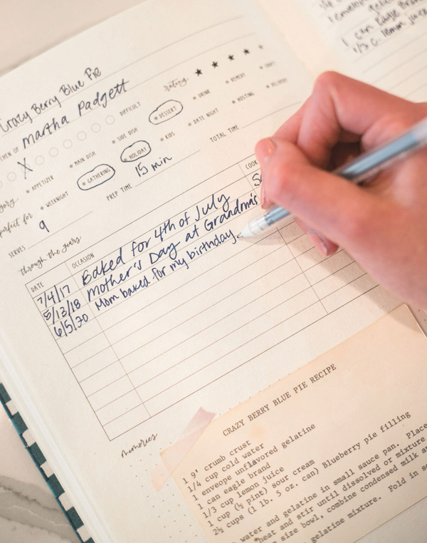 Navy Gingham Heirloom Recipe Book, 10 of 14