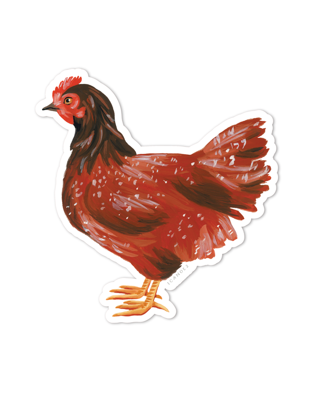Rhode Island Red Chicken Decal Sticker, 1 of 2