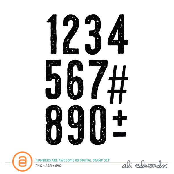 Numbers Are Awesome #9 Digital Stamp Set, 1 of 1