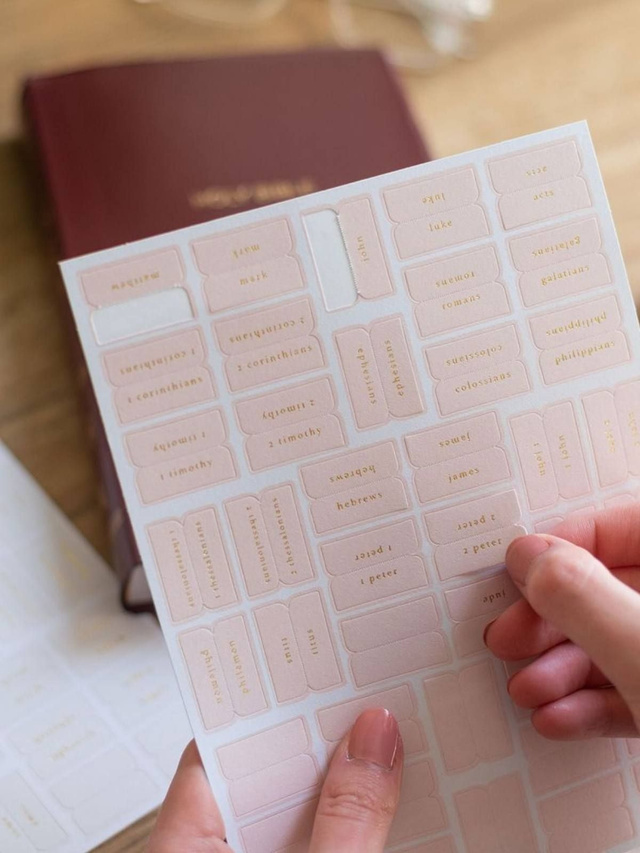 Pink & Cream Bible Tabs, 4 of 7