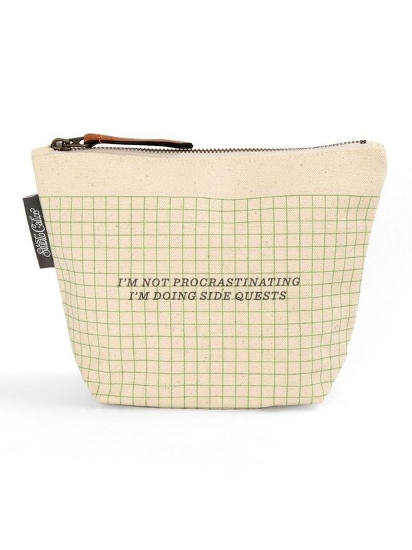 Procrastinator Canvas Zip Pouch, 1 of 3