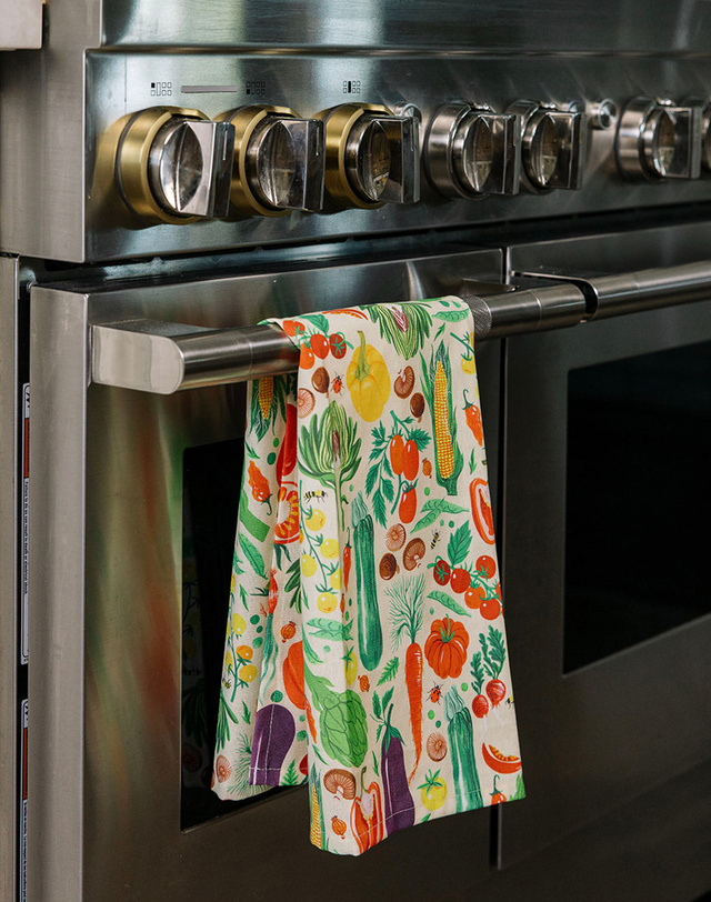 Vegetable Farmers Market Tea Towel, 1 of 8
