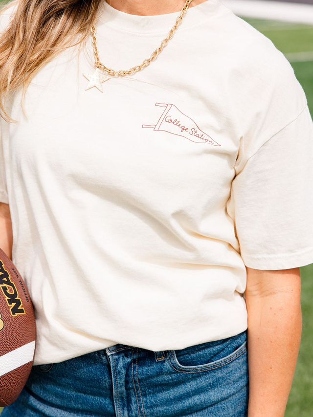 College Station Football Game Day Tee - Ivory, 2 of 6