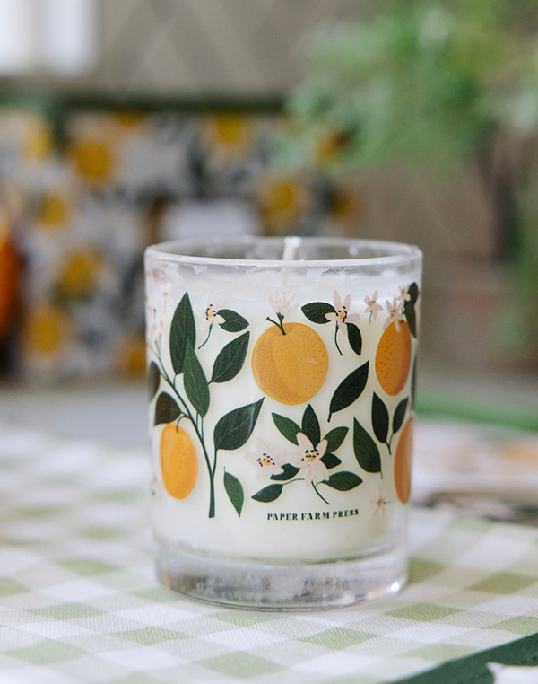 Orange Orchard Scented Soy Hand-Poured Candle, 1 of 5