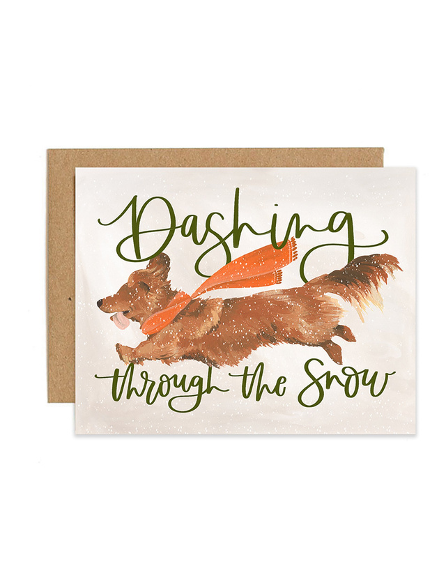 Dashing Dog Greeting Card, 1 of 1
