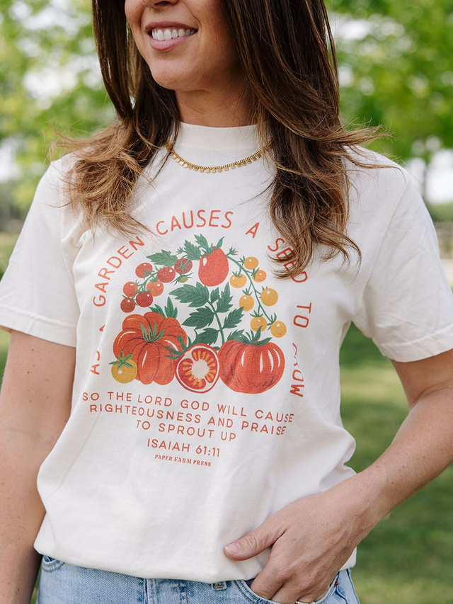 Seed to Grow Tomato Faith Tee - Ivory, 1 of 5