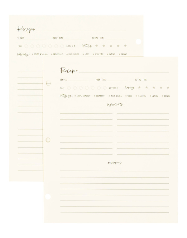 Petite Recipe Page Set, 3 of 3