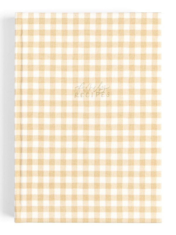 Beige Gingham Heirloom Recipe Book, 1 of 7