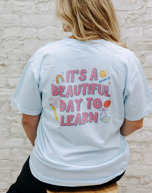 Beautiful Day To Learn Tee - Chambray, 1 of 5