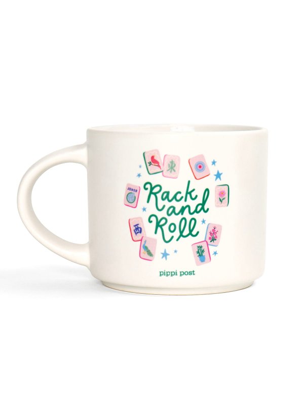 Rack and Roll Mahjong 14oz Ceramic Coffee Mug - Cream, 1 of 1
