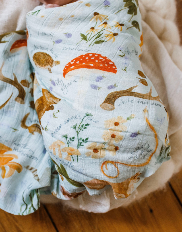 Flora & Fauna Baby Swaddle, 3 of 8