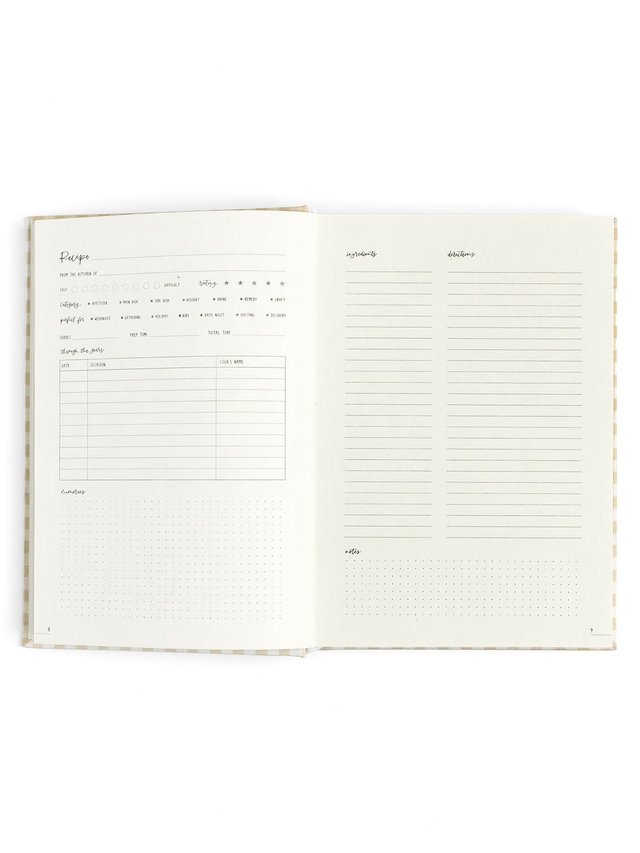 Beige Gingham Heirloom Recipe Book, 5 of 7