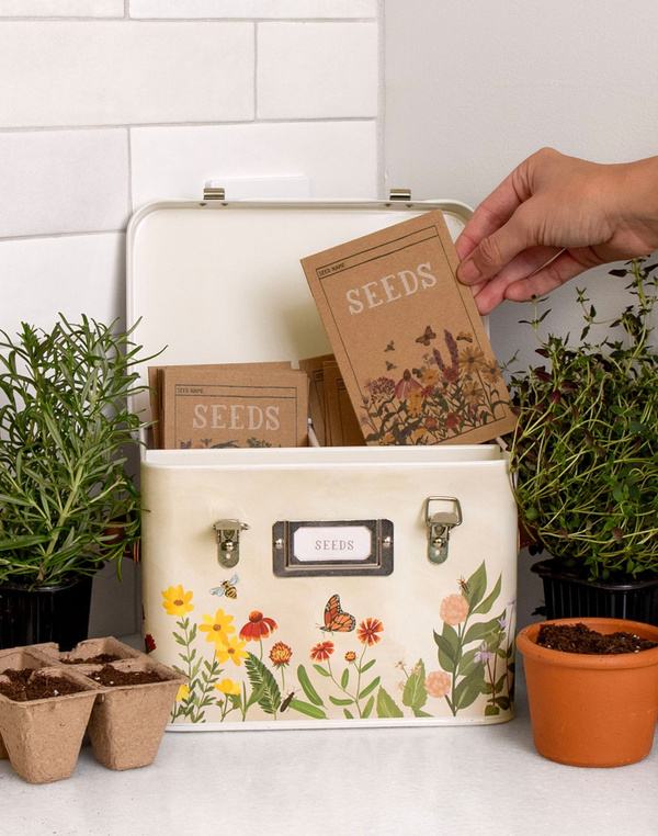 Wildflower Botanicals Tin Seed Storage Box, 1 of 5