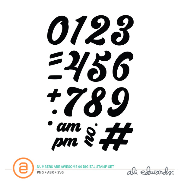 Numbers Are Awesome #6 Digital Stamp Set, 1 of 1