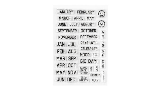 Stamp Set : 4×6 Calendar Months, 1 of 2