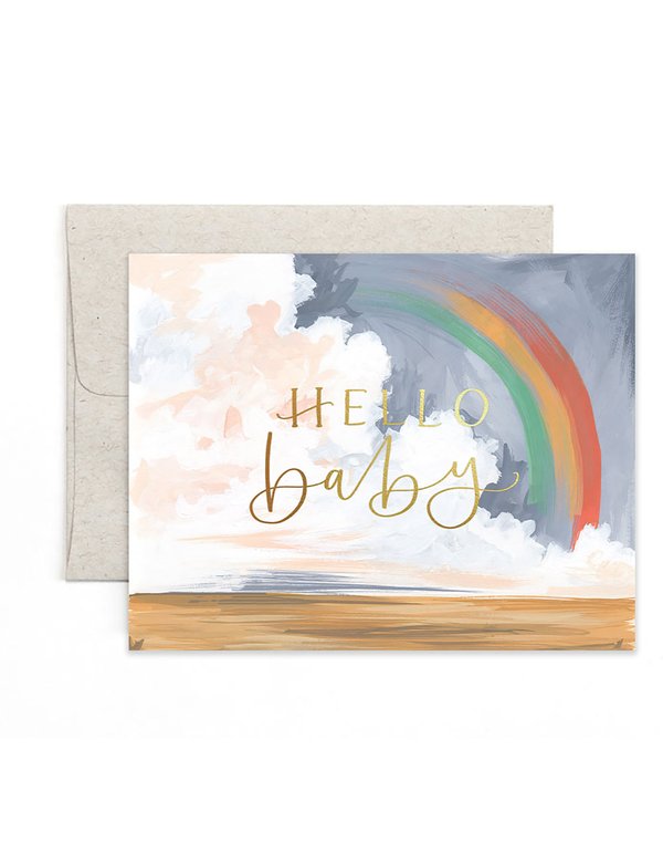 Hello Baby Rainbow Greeting Card, 1 of 1