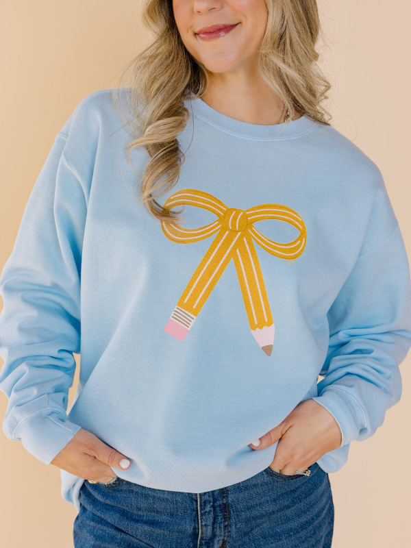 Pencil Bow Sweatshirt - Chambray, 2 of 4