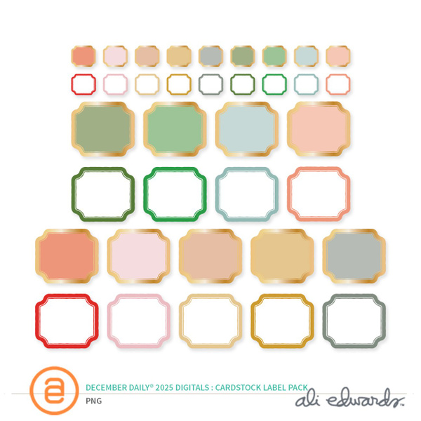 December Daily® 2025 Digital Cardstock Label Pack, 1 of 1
