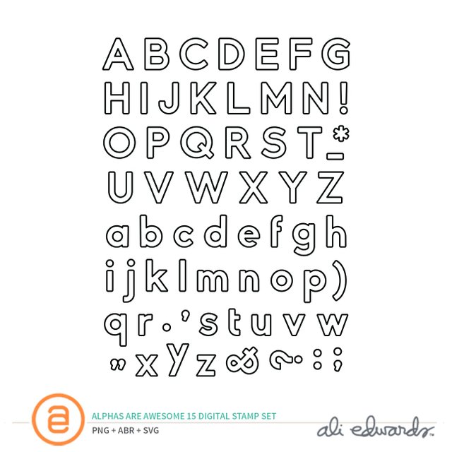 Alphas Are Awesome #15 Digital Stamp Set, 1 of 1