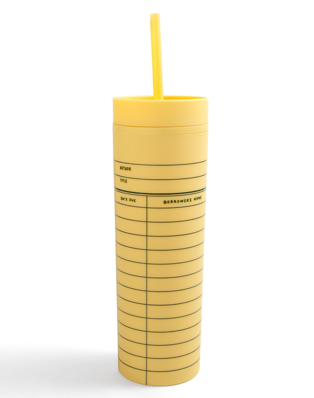 Library Card 16oz Skinny Acrylic Tumbler - Yellow, 3 of 3