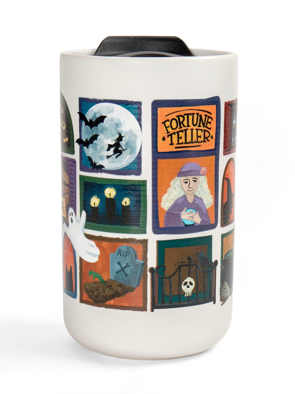 Spooky View Halloween 18oz Travel Ceramic Coffee Mug, 2 of 5