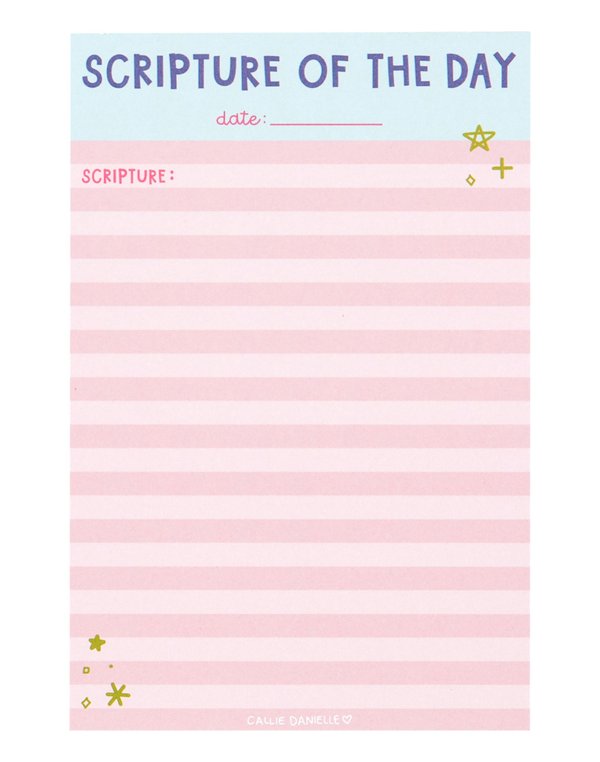Scripture of the Day Pink 4×6 Notepad, 1 of 3