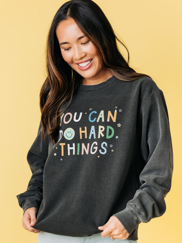 You Can Do Hard Things Sweatshirt - Pepper, 1 of 4