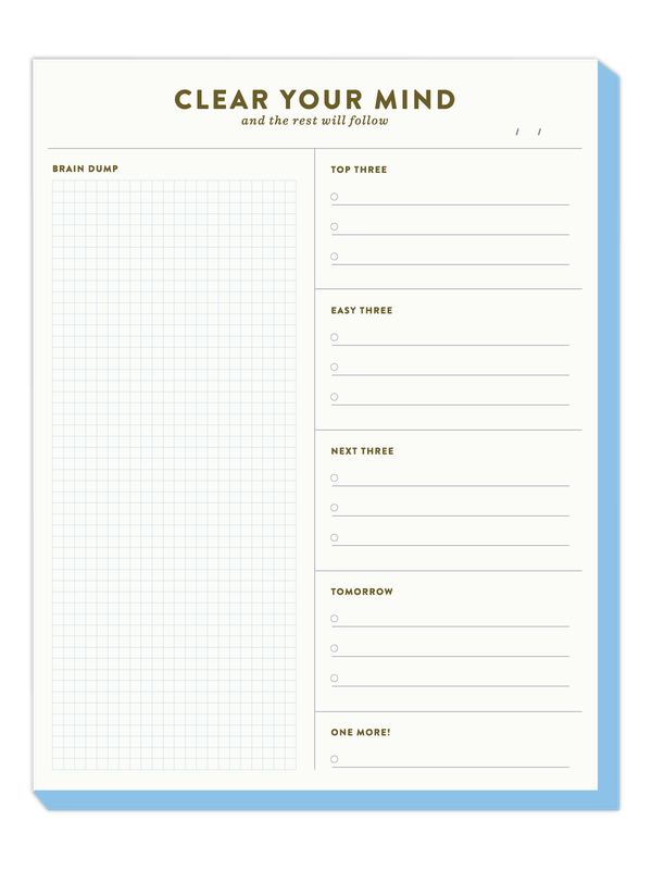 Clear Your Mind Brain Dump 8.5×11 Notepad, 1 of 1