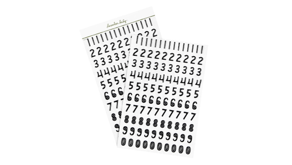 December Daily® 2026 4×6 Puffy Number Sticker Sheets - Black, 1 of 2