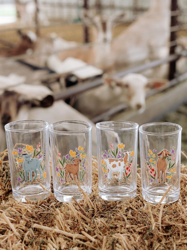 Goats Folk Floral Mini Juice Glass Set, 4 of 6